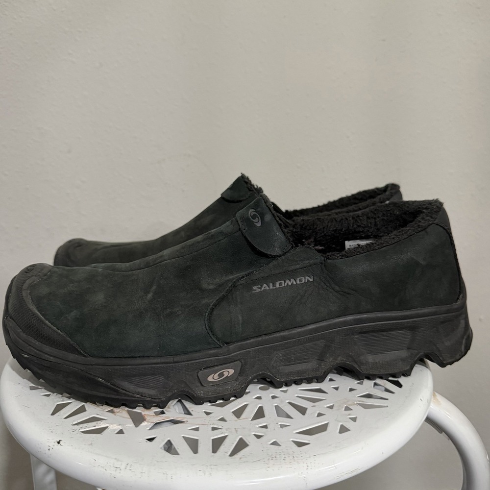Black Suede Salomon Contagrip CX Moc Snow Clog Slip-on Hiking Shoes 11.5
